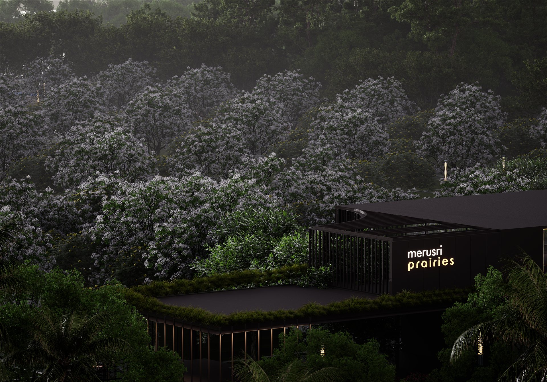 Lush community landscape